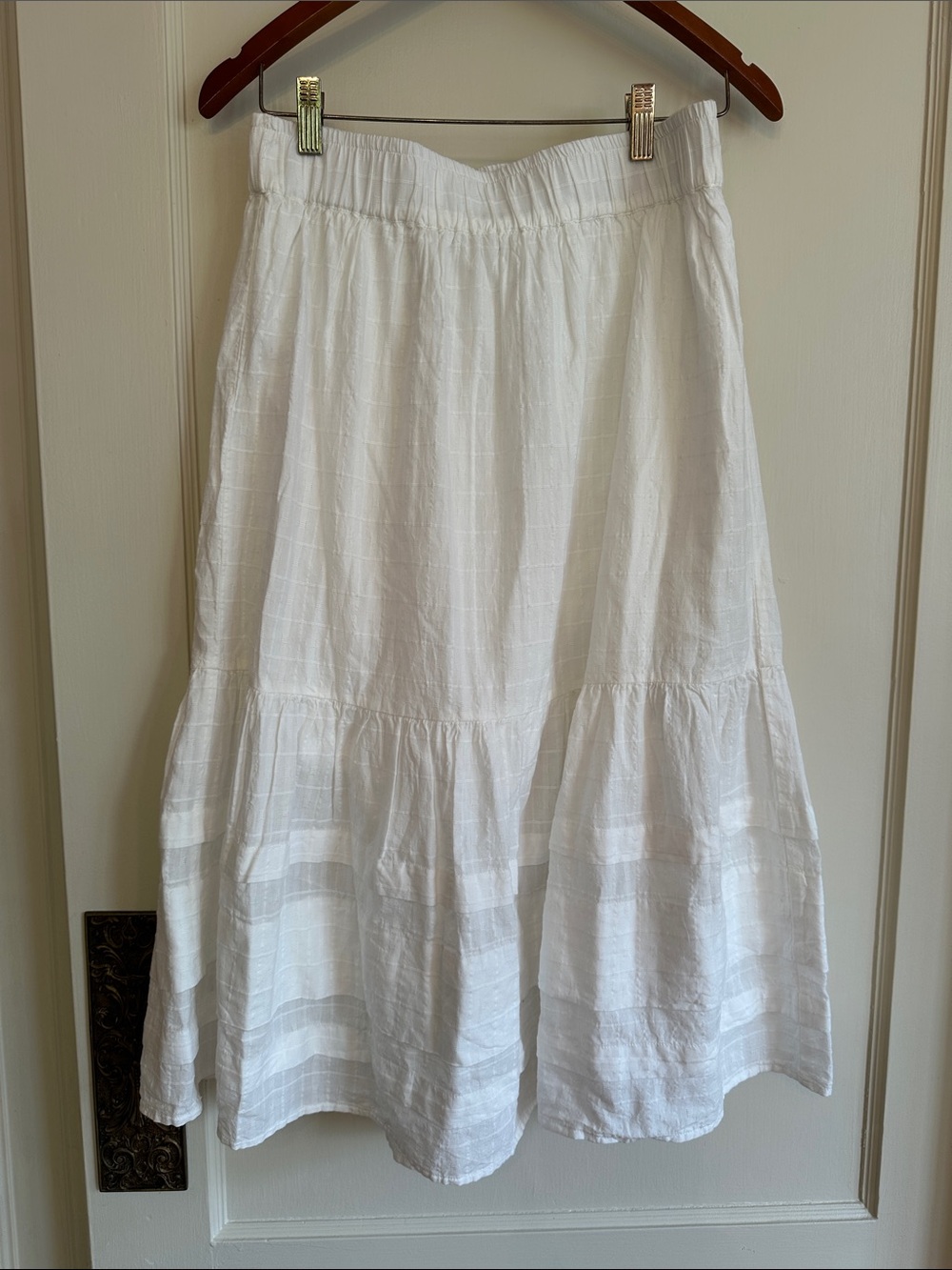 NWT Madewell Shirred Cotton Midi Skirt